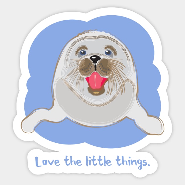 Love the Little Things Baby Seal Sticker by evisionarts